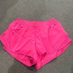 Pink lululemon shorts low rise 2.5 inches size 4